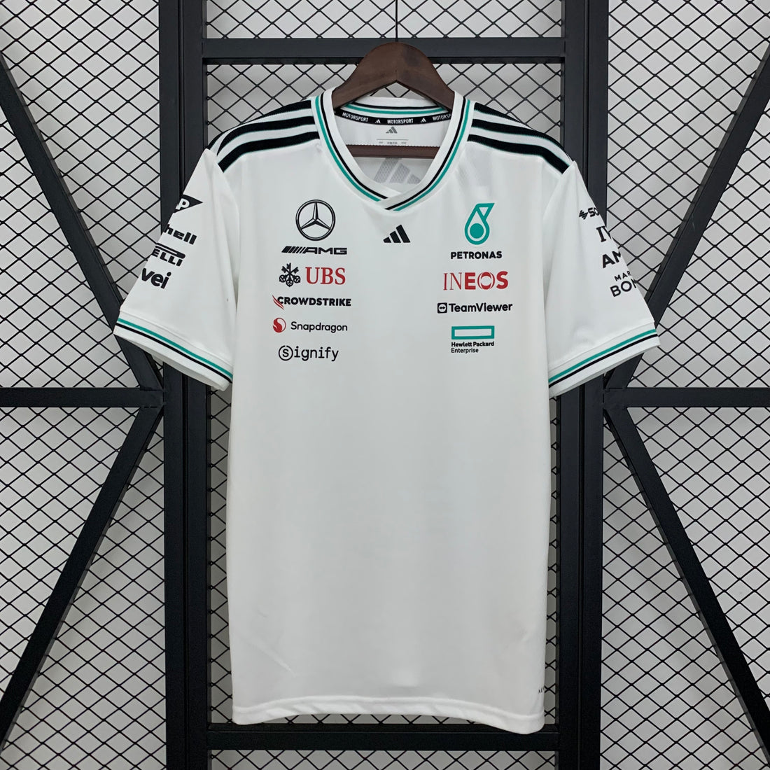 Mercedes Benz White V-Neck